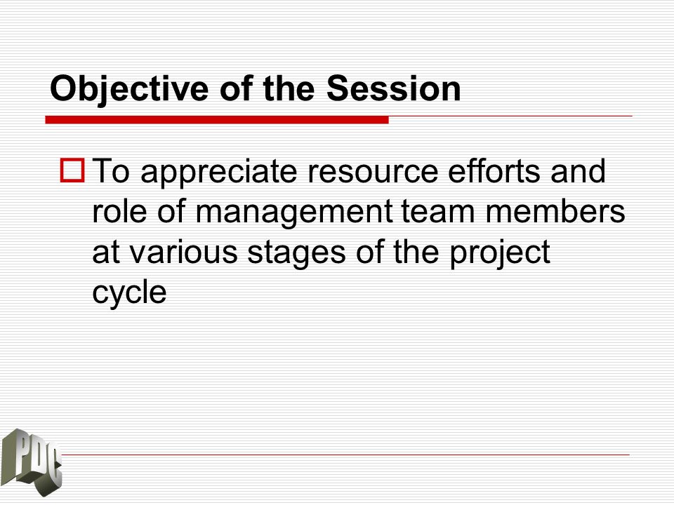 Objective of the Session