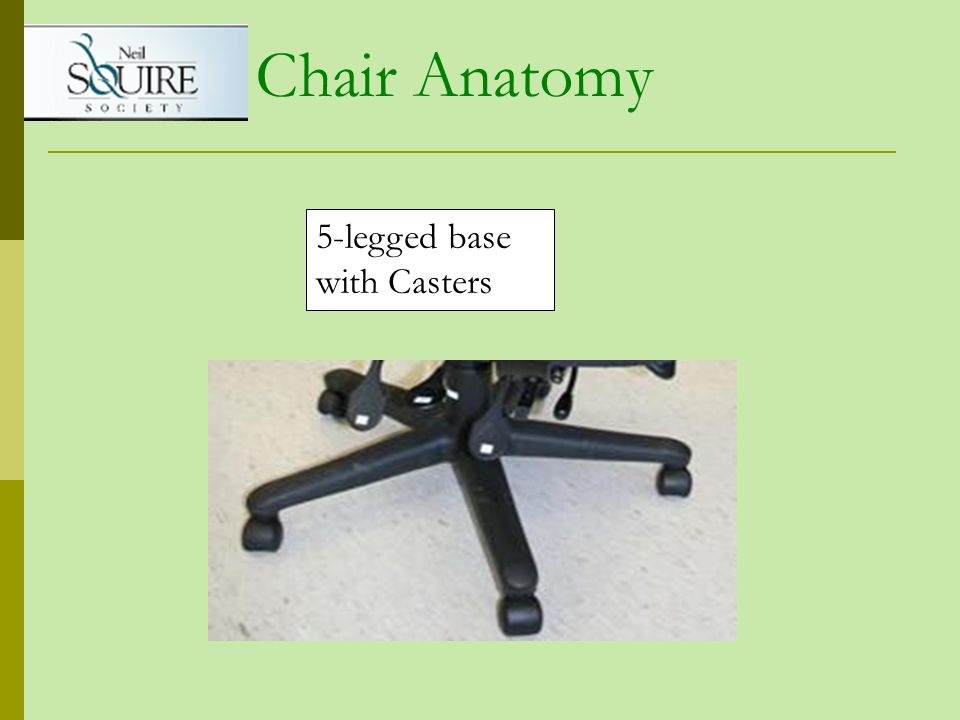 Chair Anatomy 5-legged base with Casters