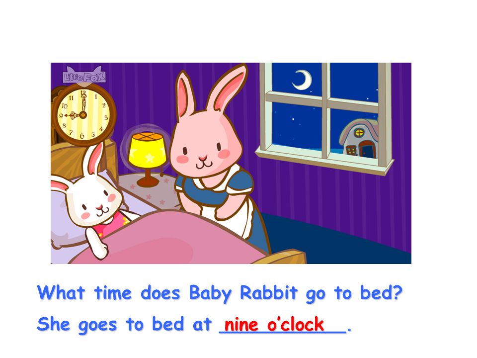 What time does Baby Rabbit go to bed