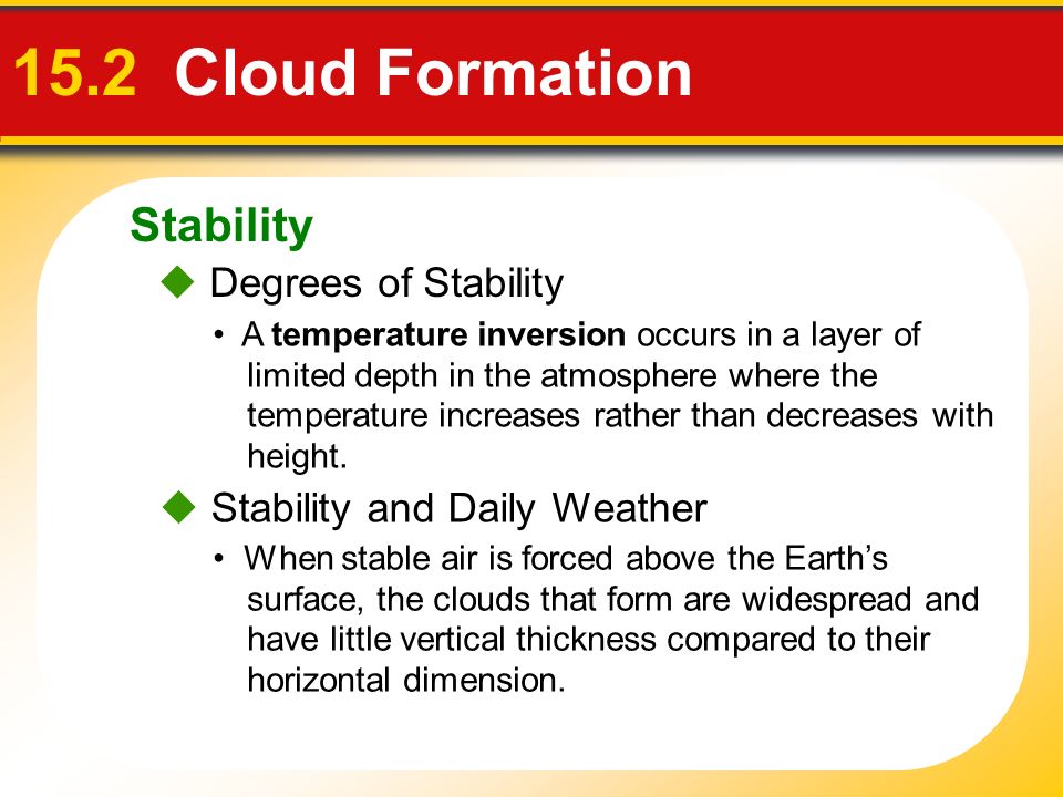 15.2 Cloud Formation Stability  Degrees of Stability