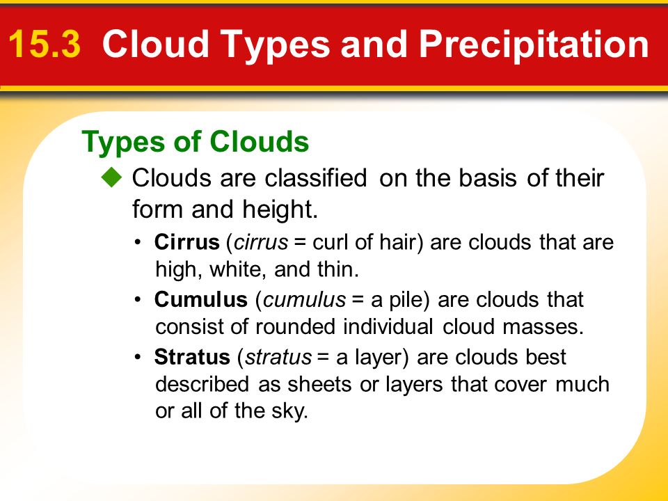 15.3 Cloud Types and Precipitation