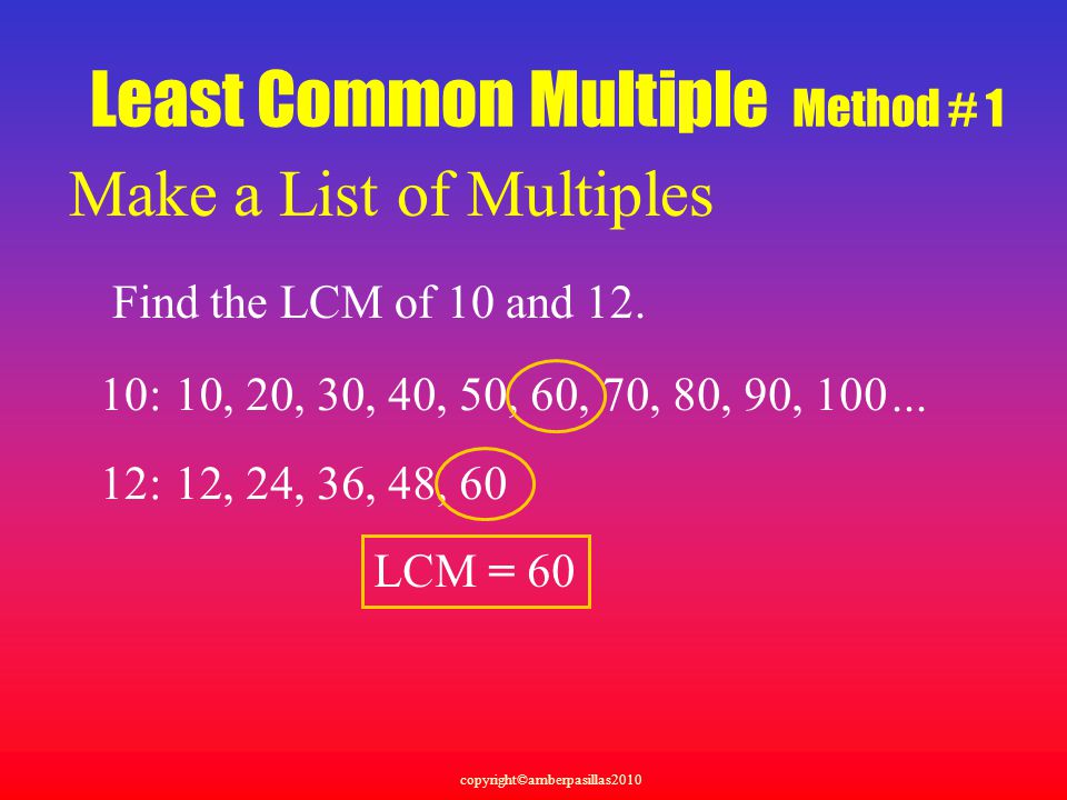 What is the least common multiple of 12 and 30 Least Common Multiple Lcm 2 Methods Ppt Video Online Download