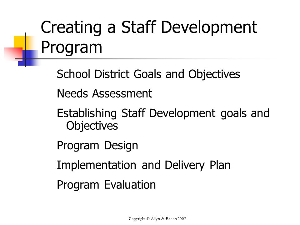 Creating a Staff Development Program