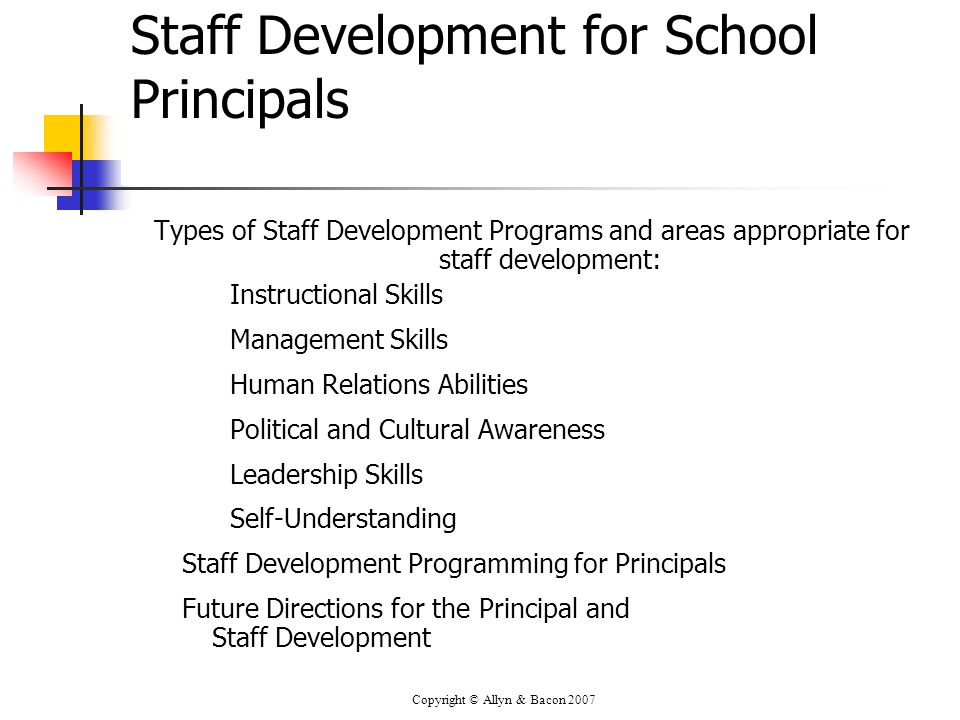 Staff Development for School Principals