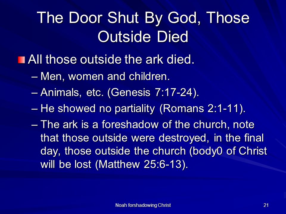 The Door Shut By God, Those Outside Died