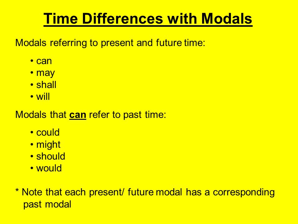 Time Differences with Modals