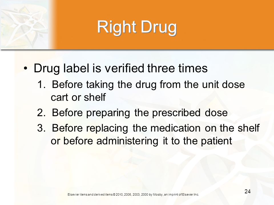 Right Drug Drug label is verified three times