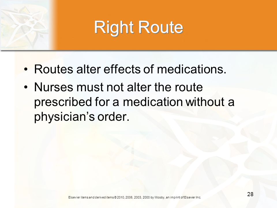 Right Route Routes alter effects of medications.
