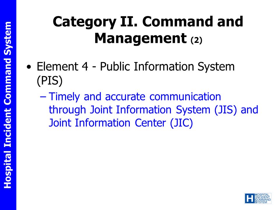 Category II. Command and Management (2)