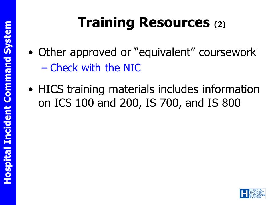 Training Resources (2) Other approved or equivalent coursework