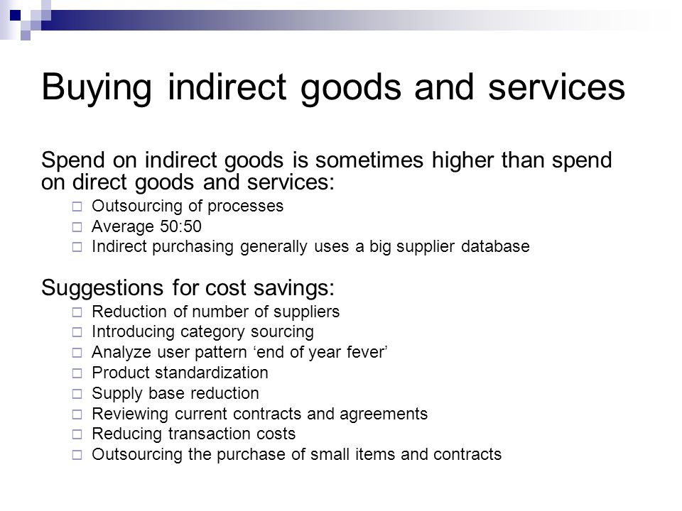 Buying indirect goods and services