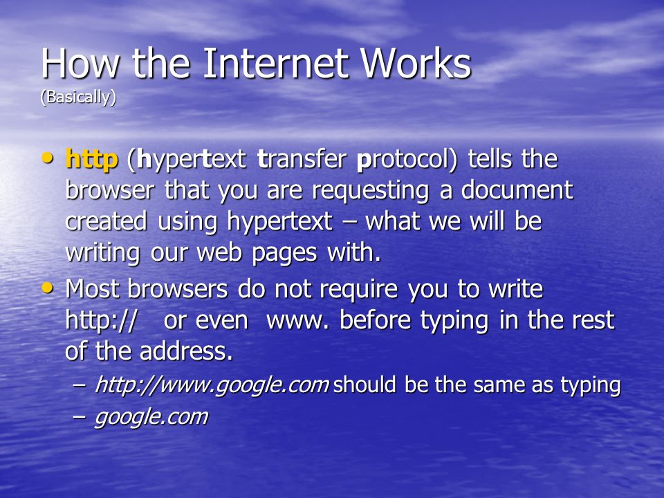 How the Internet Works (Basically)
