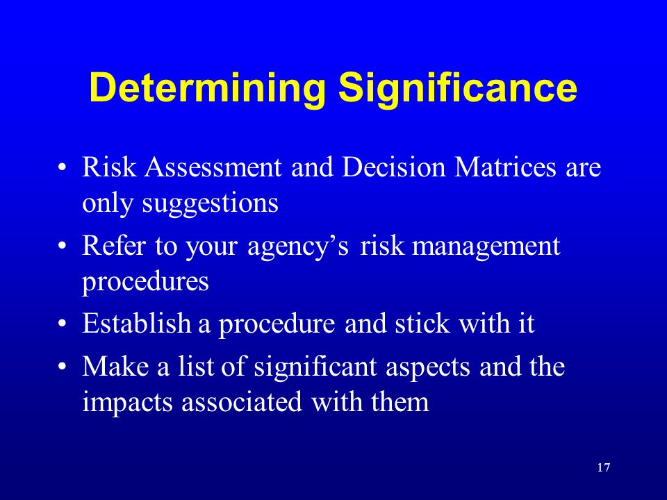 Determining Significance