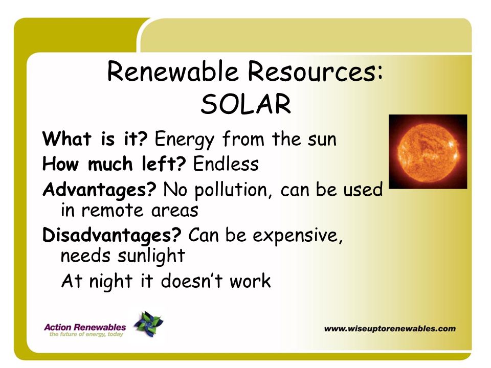 Renewable Resources: SOLAR