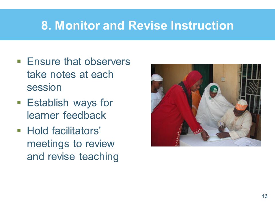 8. Monitor and Revise Instruction