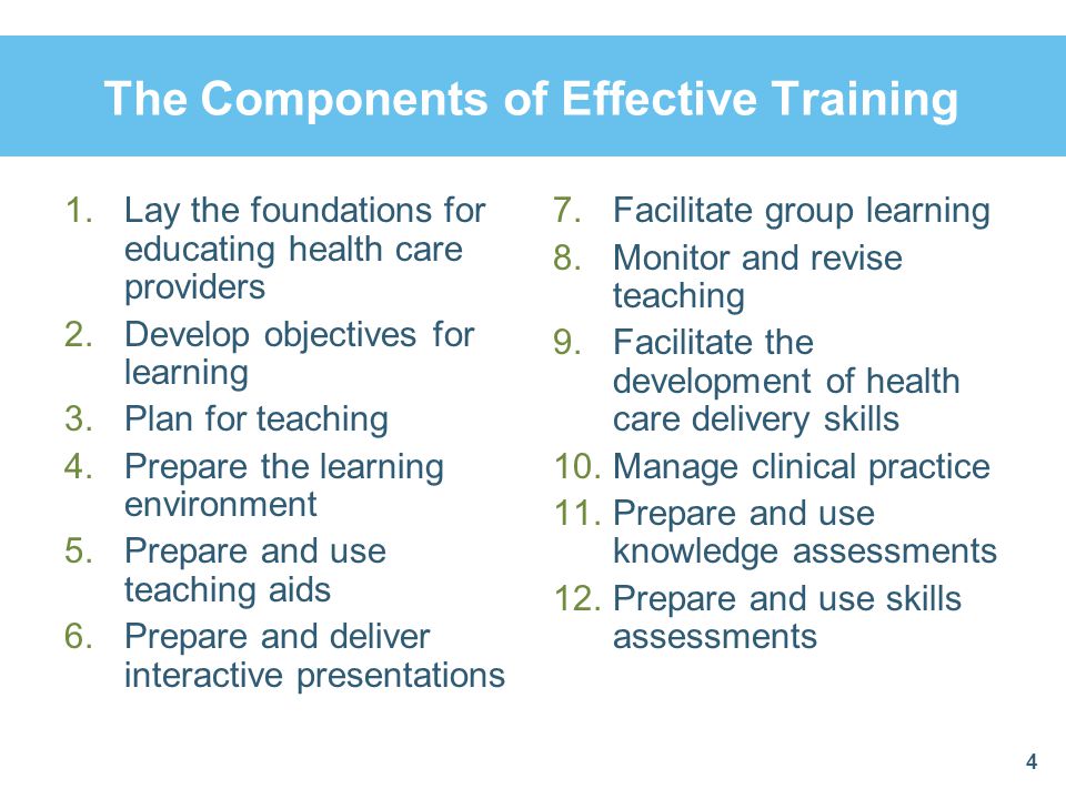 The Components of Effective Training