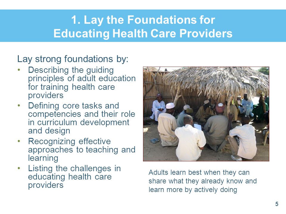 1. Lay the Foundations for Educating Health Care Providers