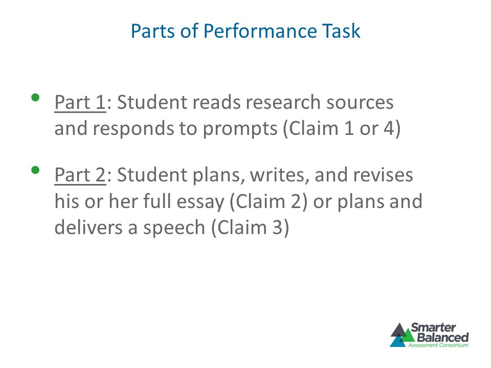 Parts of Performance Task