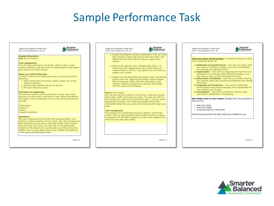 Sample Performance Task