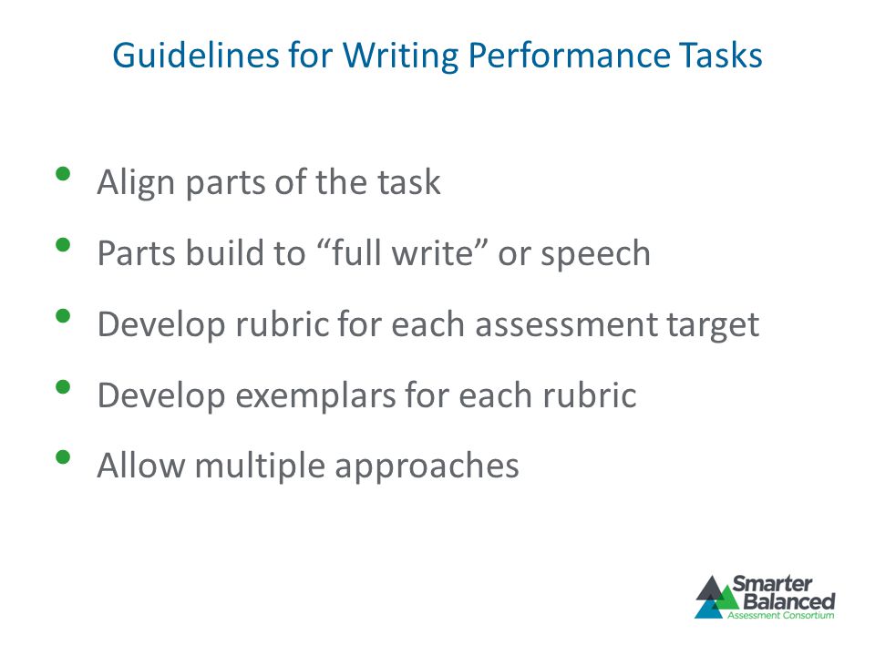 Guidelines for Writing Performance Tasks