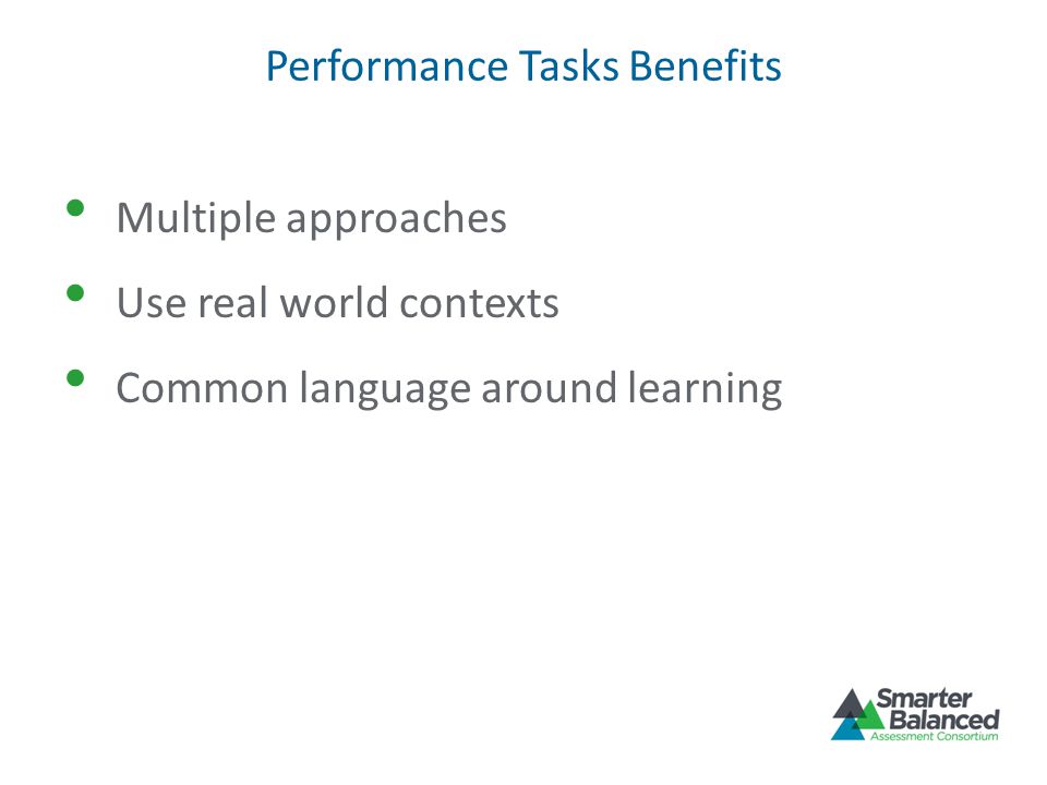 Performance Tasks Benefits