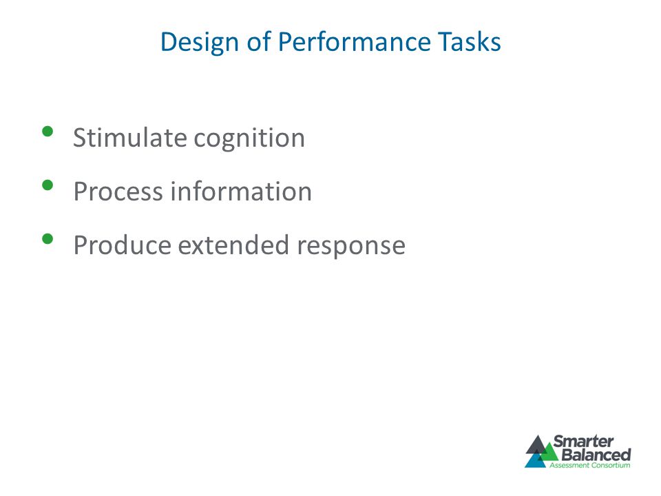 Design of Performance Tasks