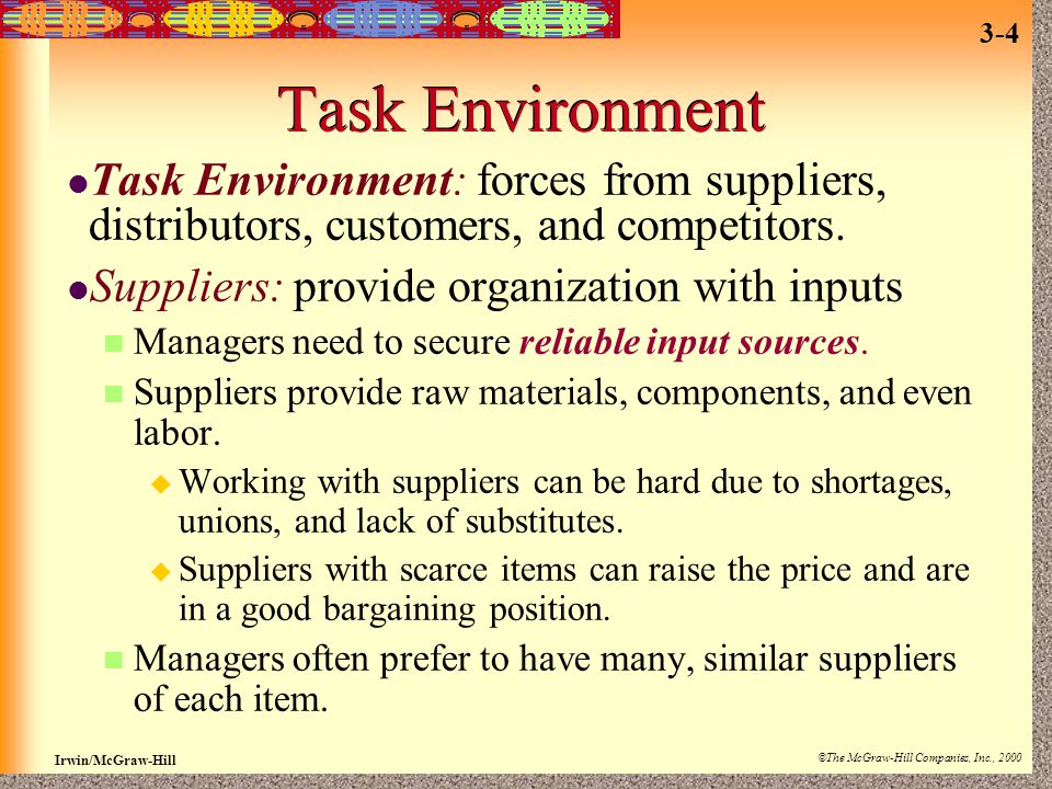 task environment definition