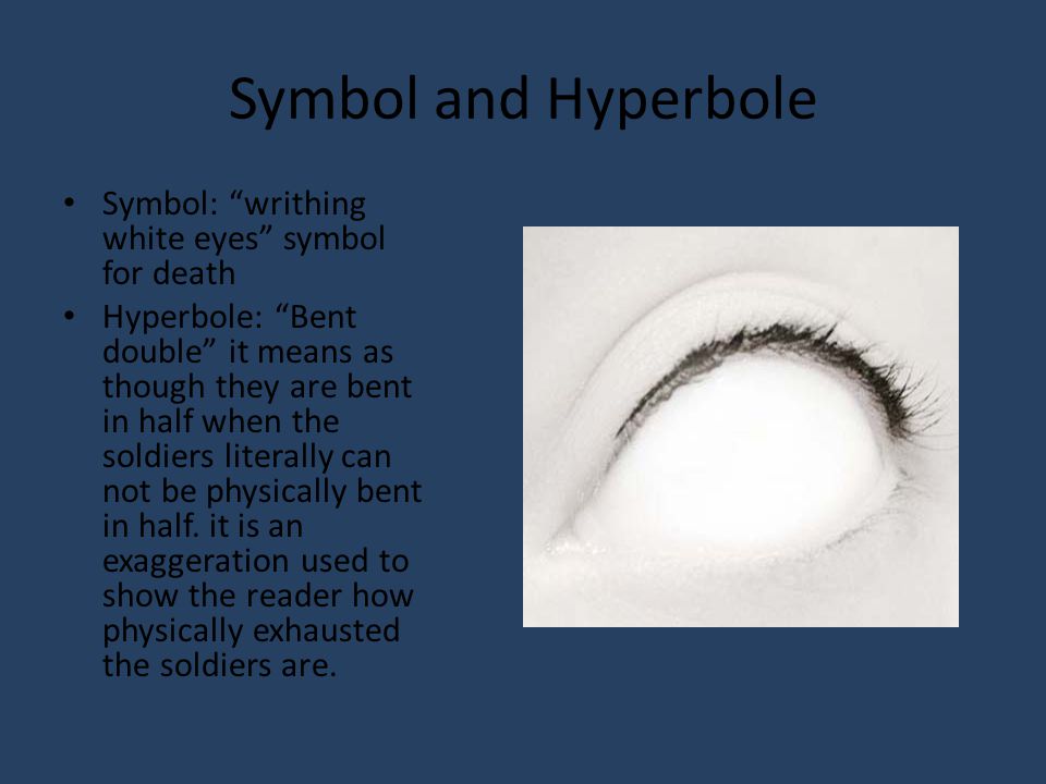 Symbol and Hyperbole Symbol: writhing white eyes symbol for death