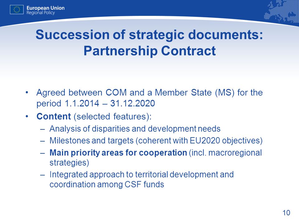 Succession of strategic documents: Partnership Contract