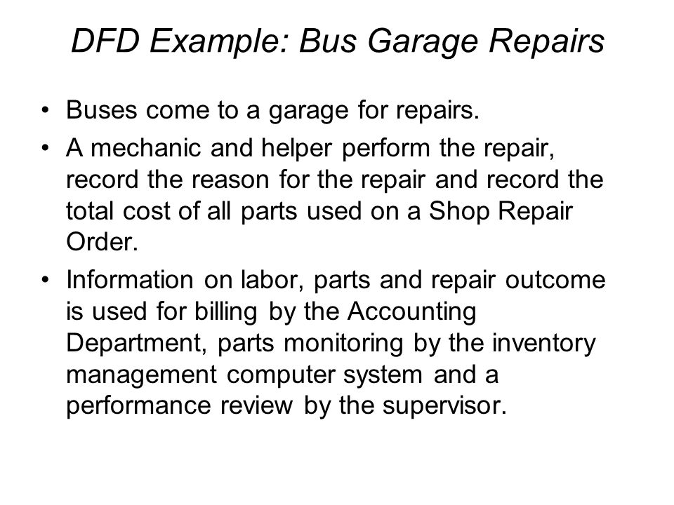 DFD Example: Bus Garage Repairs
