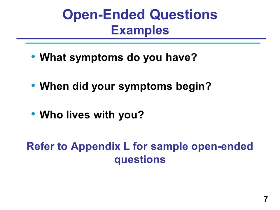 Open-Ended Questions Examples