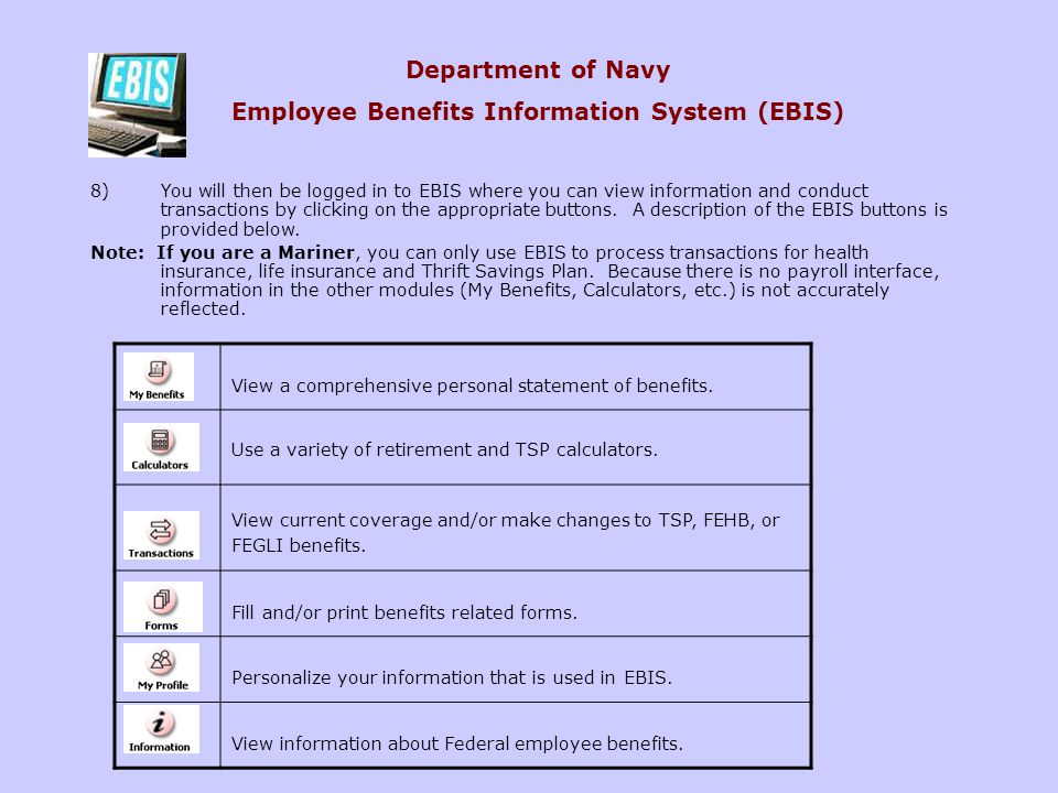 Department of Navy Employee Benefits Information System (EBIS)