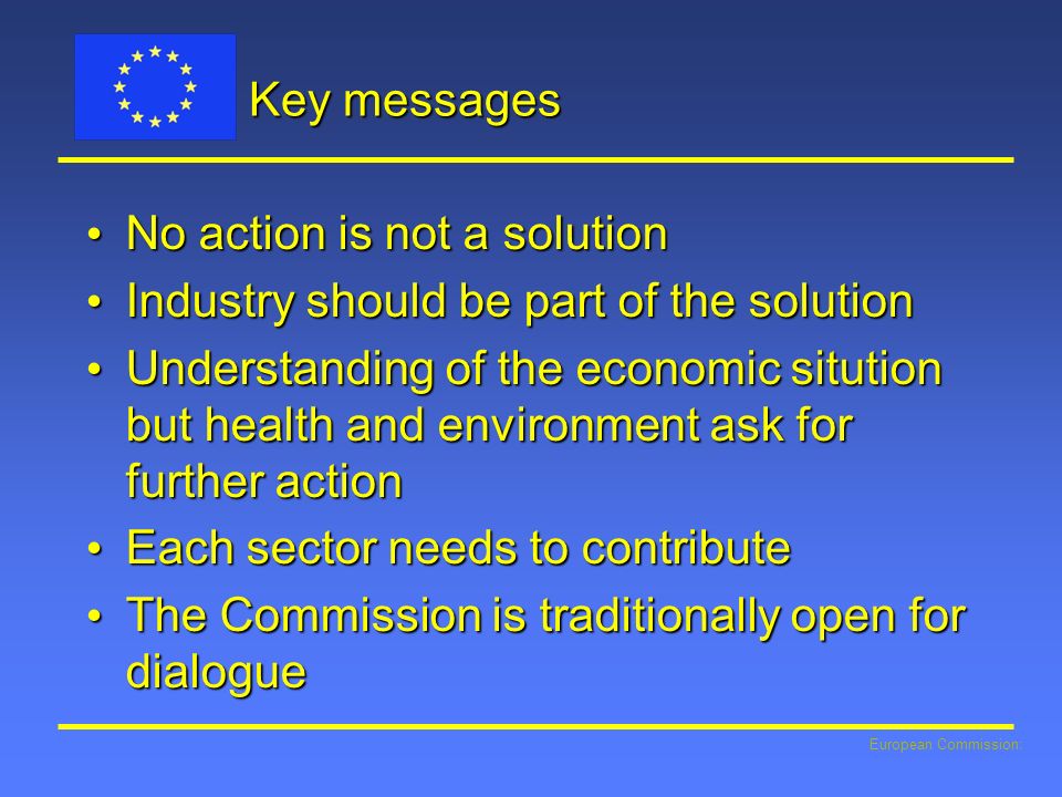 No action is not a solution Industry should be part of the solution