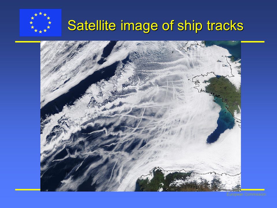 Satellite image of ship tracks