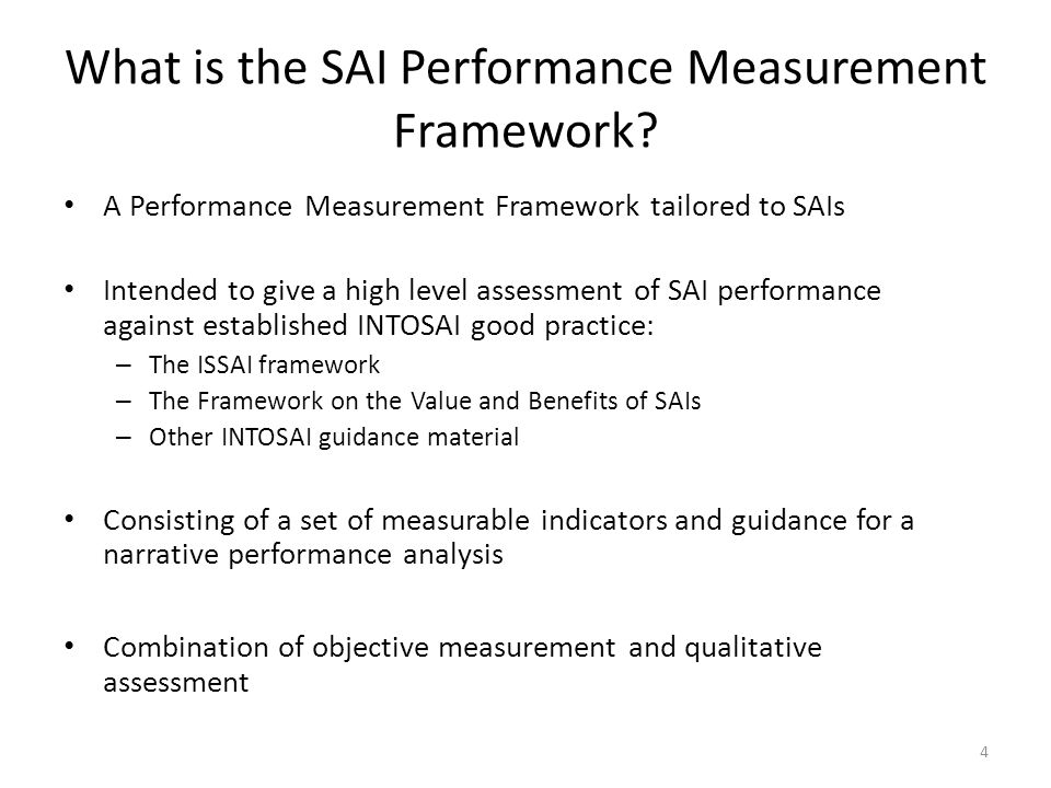 What is the SAI Performance Measurement Framework