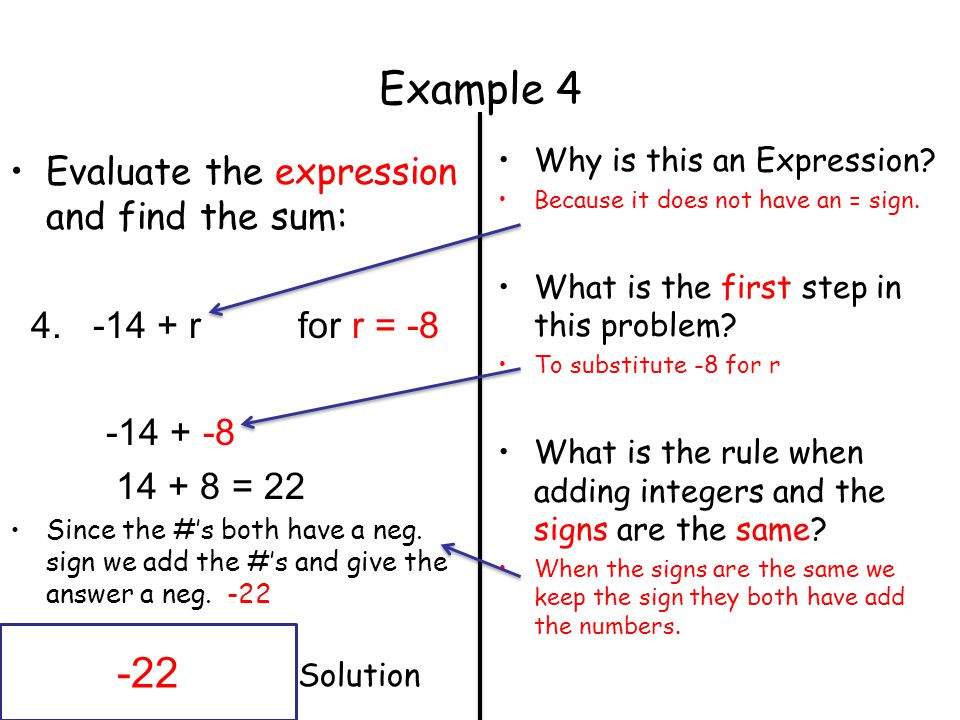 Example Evaluate the expression and find the sum: