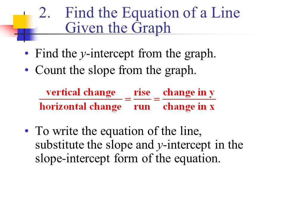 Find the Equation of a Line Given the Graph