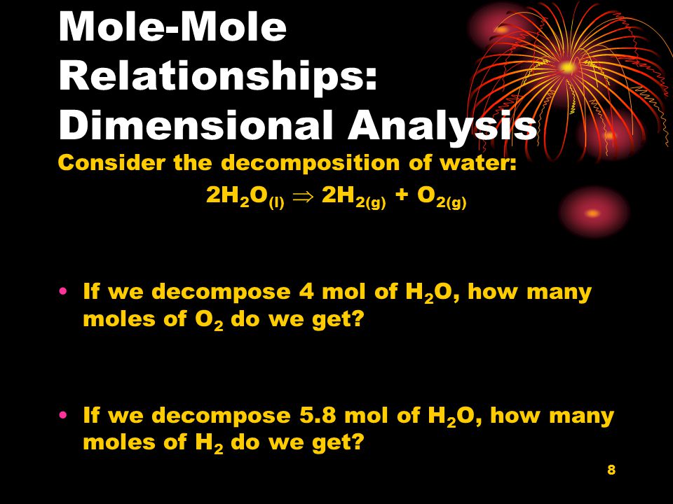 Mole-Mole Relationships: Dimensional Analysis