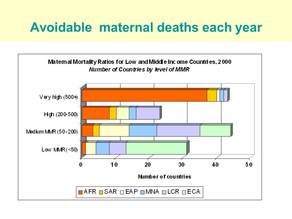 Avoidable maternal deaths each year
