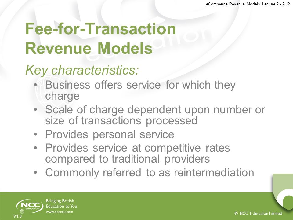 Fee-for-Transaction Revenue Models