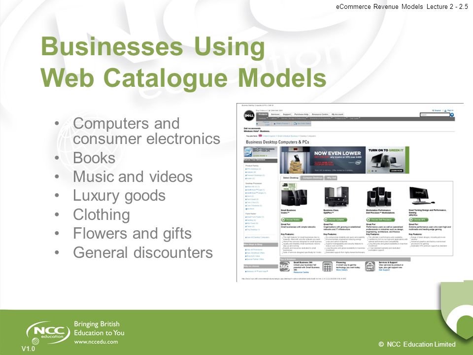Businesses Using Web Catalogue Models