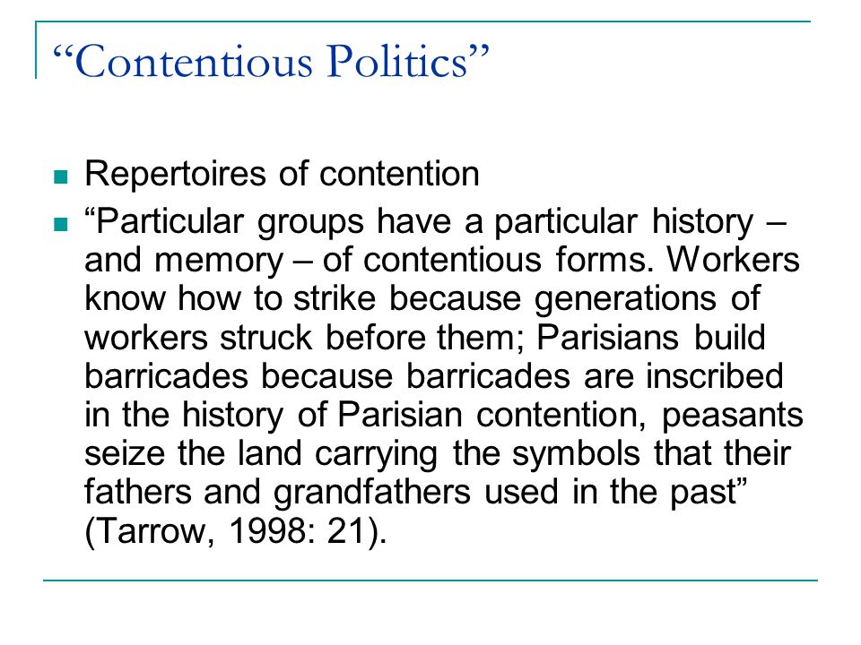define contentious politics