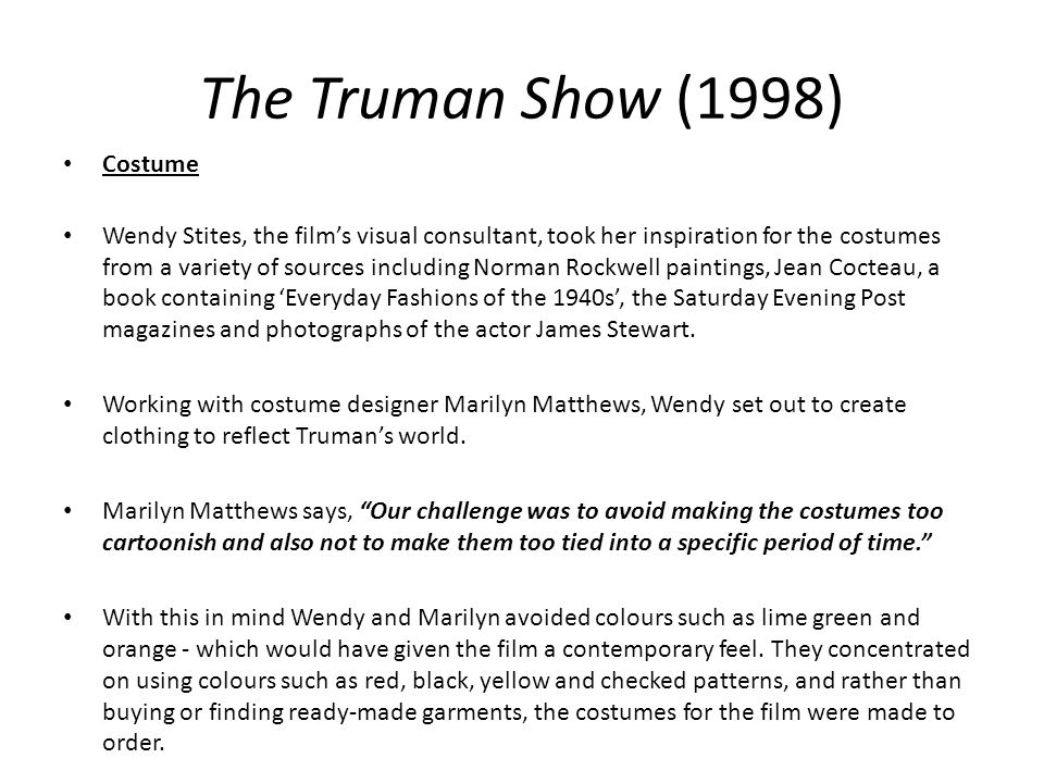 truman show costumes