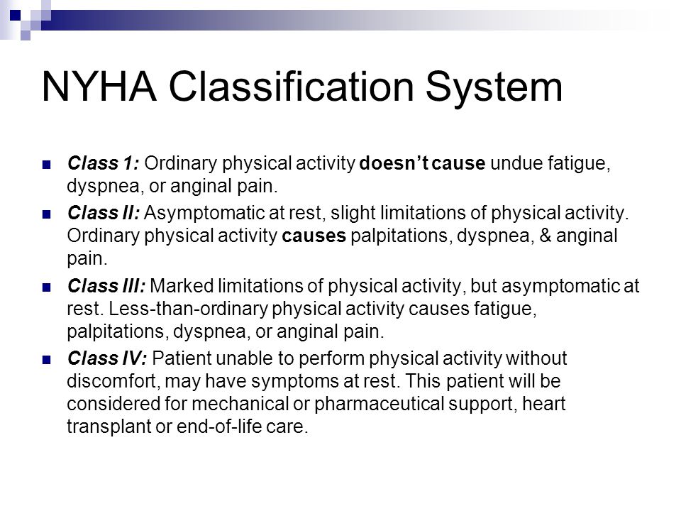 NYHA Classification System