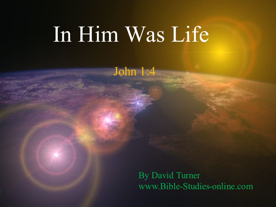 In Him Was Life John 1:4 By David Turner