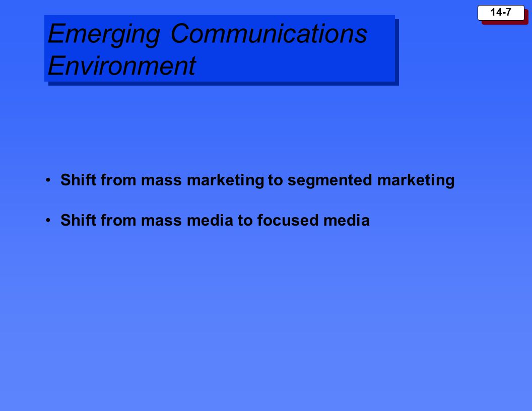 Emerging Communications Environment