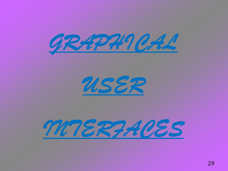 GRAPHICAL USER INTERFACES