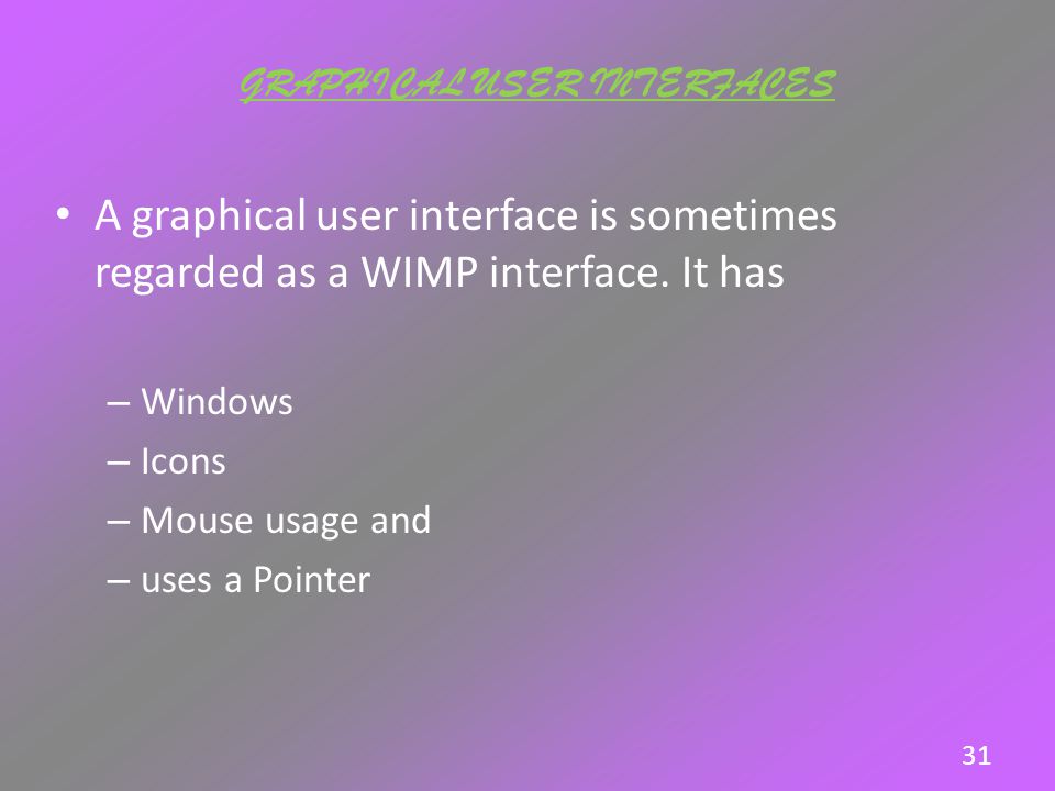 GRAPHICAL USER INTERFACES