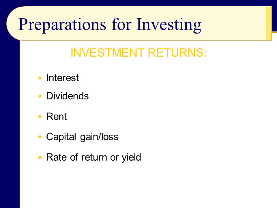 Preparations for Investing