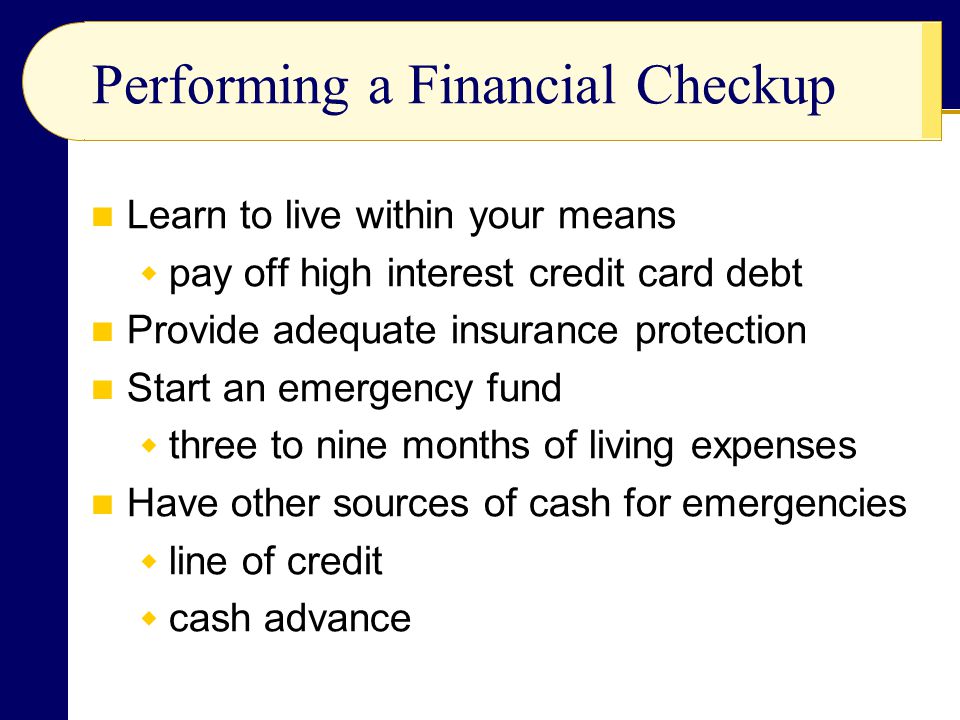 Performing a Financial Checkup